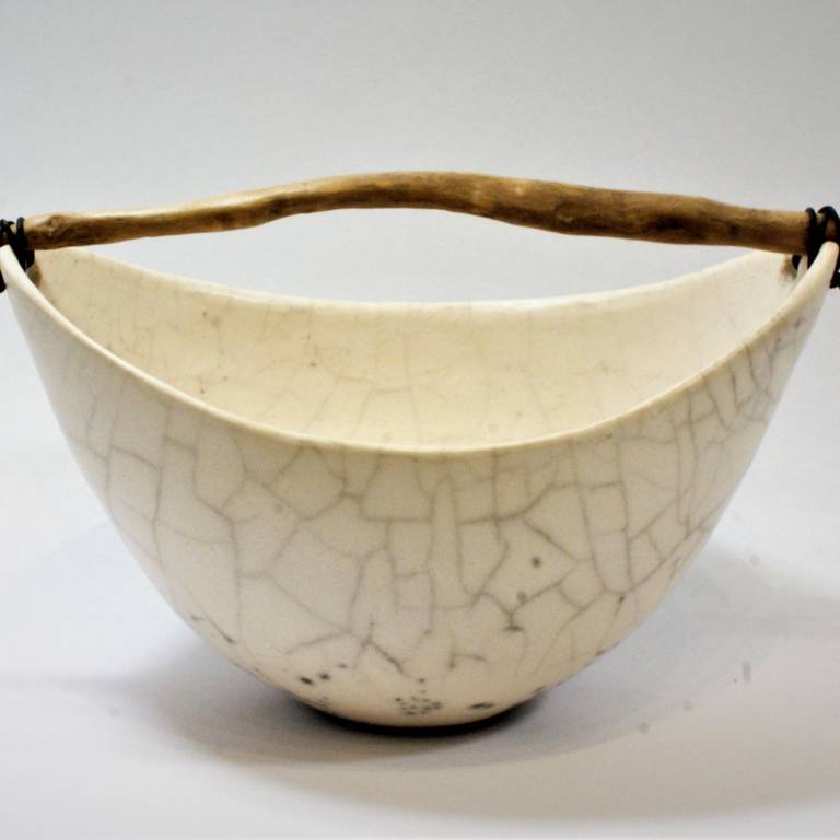 Crackle Bowl with Driftwood