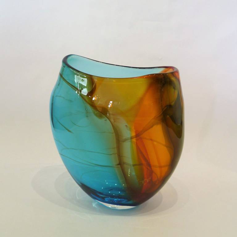 Copper Blue Horizon Vase
