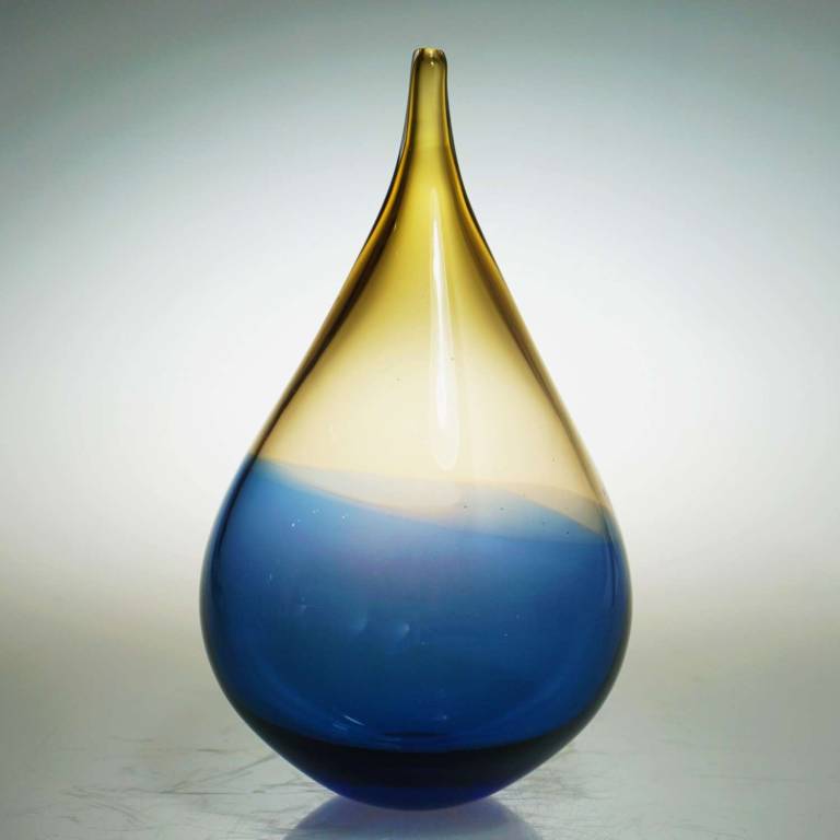 Dewdrop Vase Small Blue & Amber