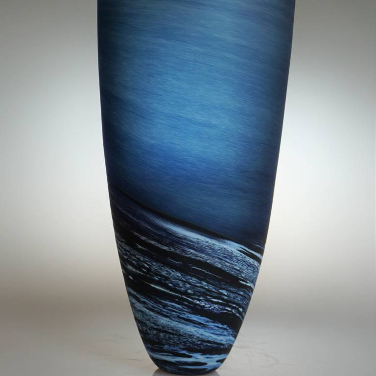 Seascape Tall Vase Steel Blue