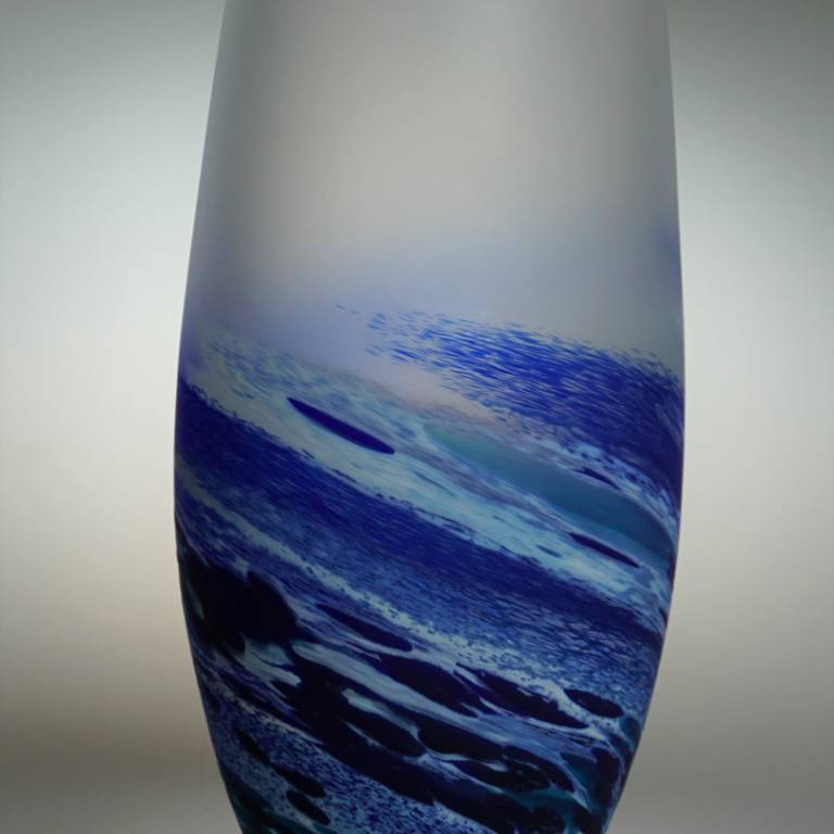 Rockpoool Seascape Tear Vase Blue
