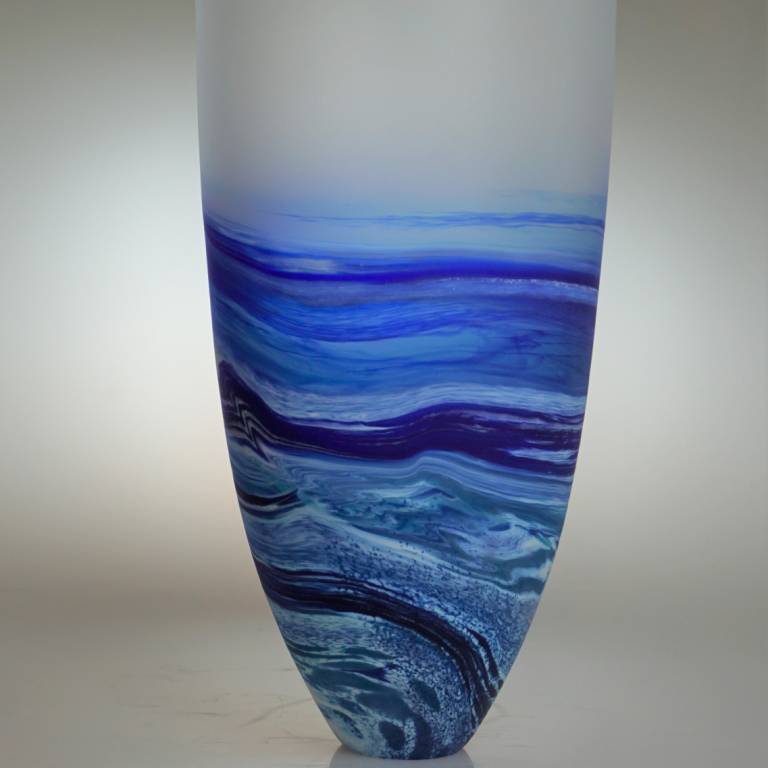 Rockpoool Seascape Tall Vase Blue