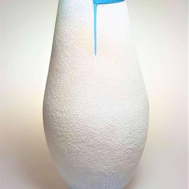 Tall Blue Cut Vase 