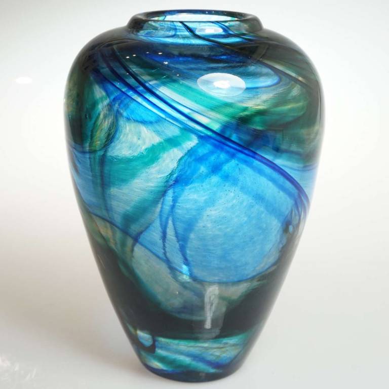 Tall Aqua Flume Vase