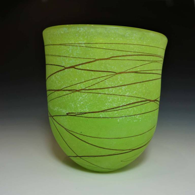 Random Open Vase Medium Lime