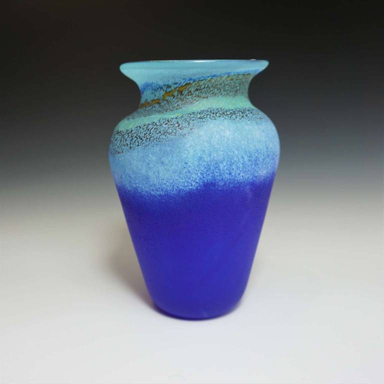 Small Aqua/Blue Coast Lipped Vase
