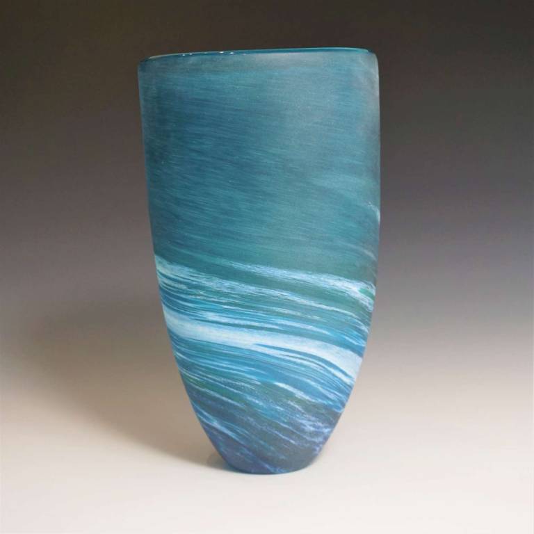 Tall Seaspray Vase Aqua