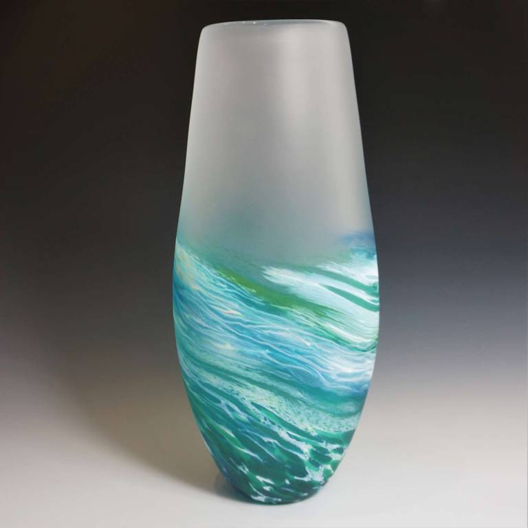 Seaspray Extra Tall Vase Blue