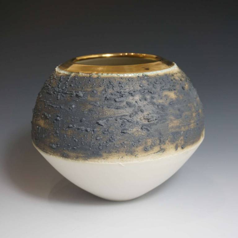Textured Orb With Gold Lustre Rim