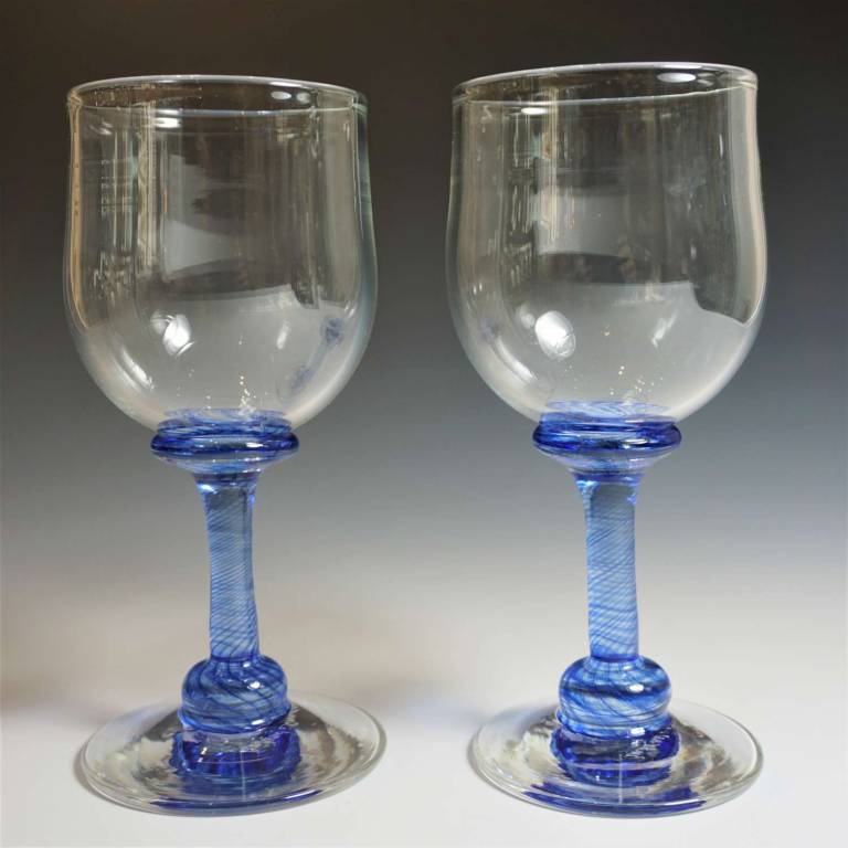 Pair of Tall Angram Glass