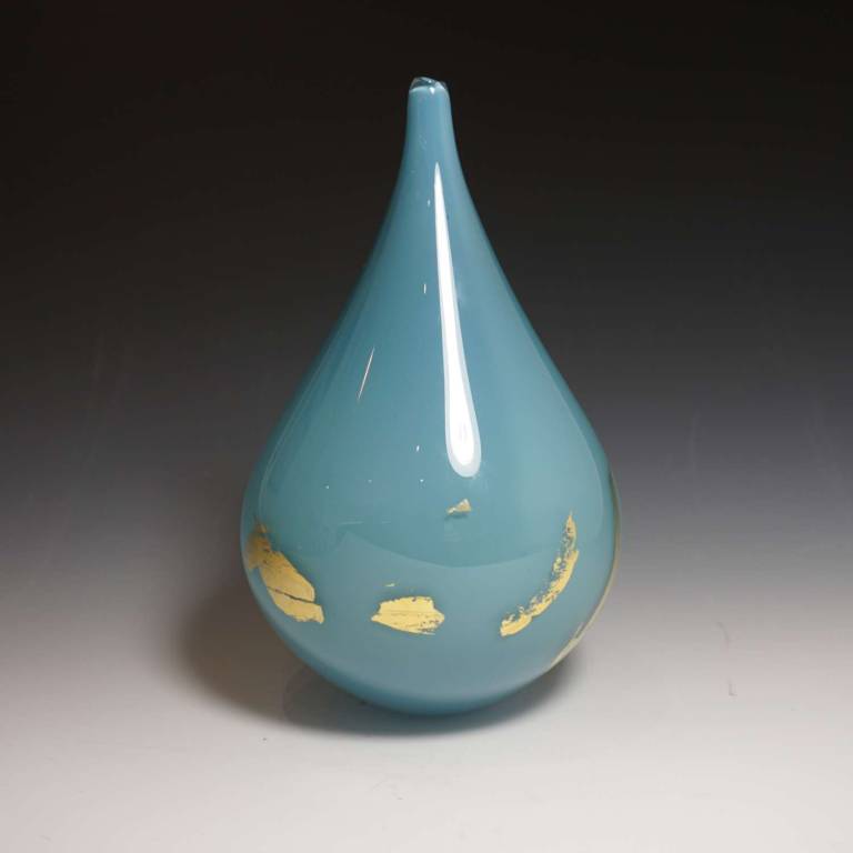 Dewdrop Opaque Light Blue With 23.5 Carat Gold Leaf