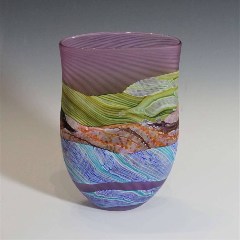 Small Flat Amethyst Vase