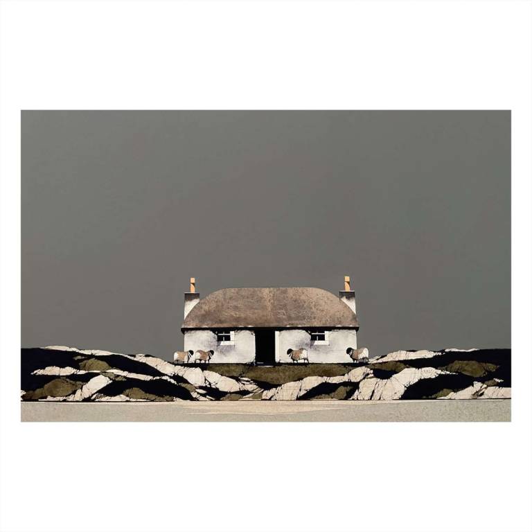 Blackhouse On The Beach (12x19inches, framed 20x27inches)