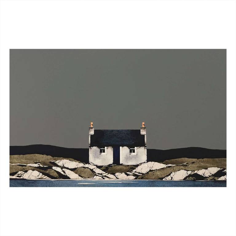 Hebridean White House (12x19inches, framed 20x27inches)