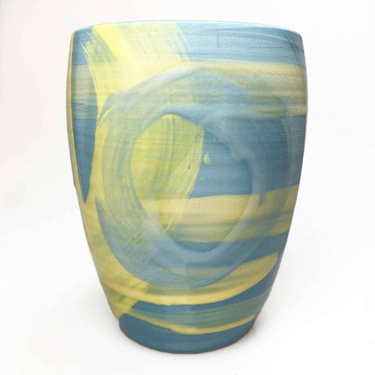 Turquoise Curved Vase