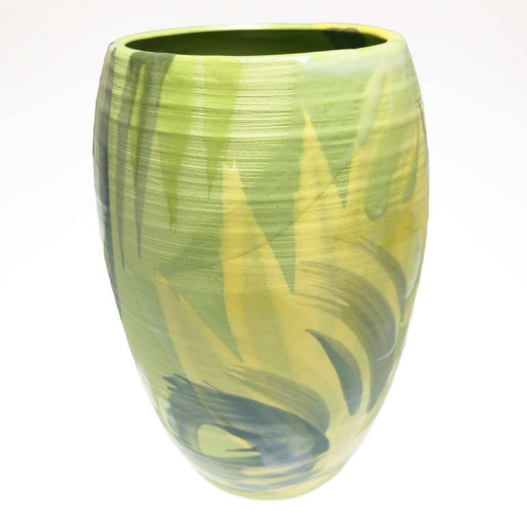 Lime Curved Vase