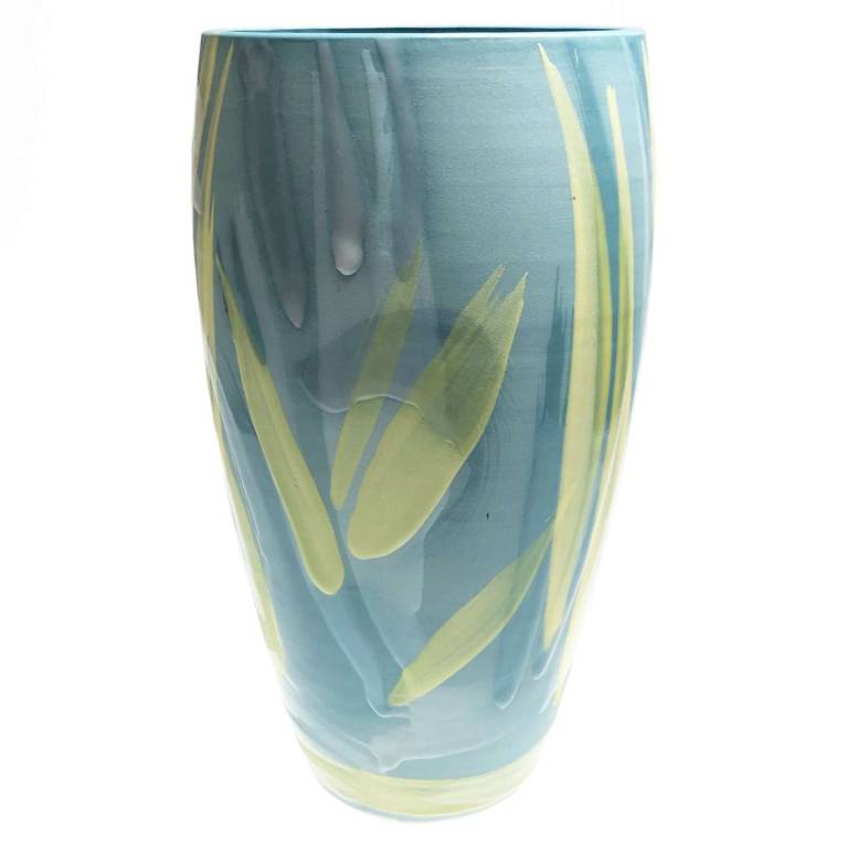 Turquoise Medium Curved Vase