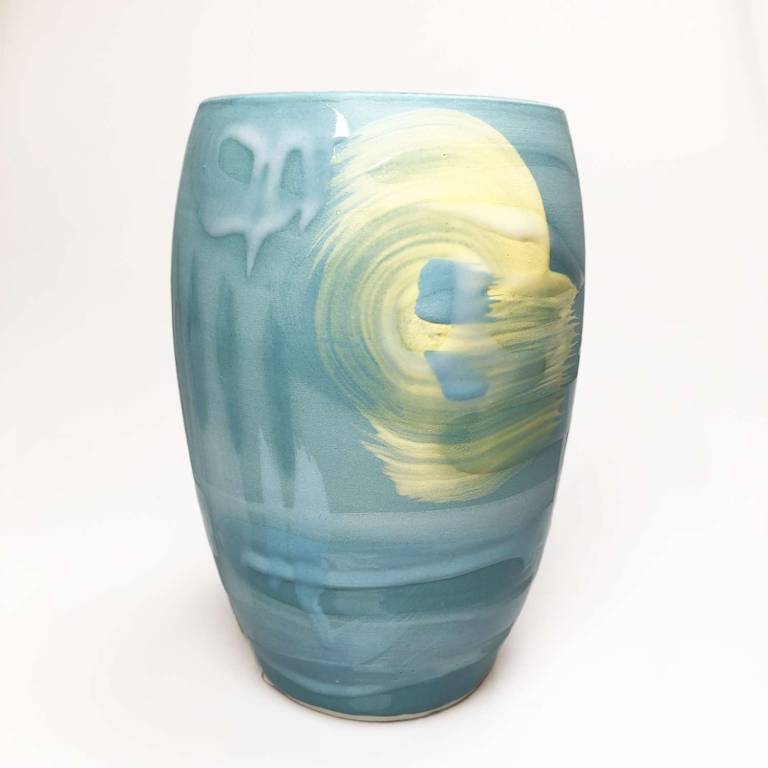 Turquoise Curved Vase
