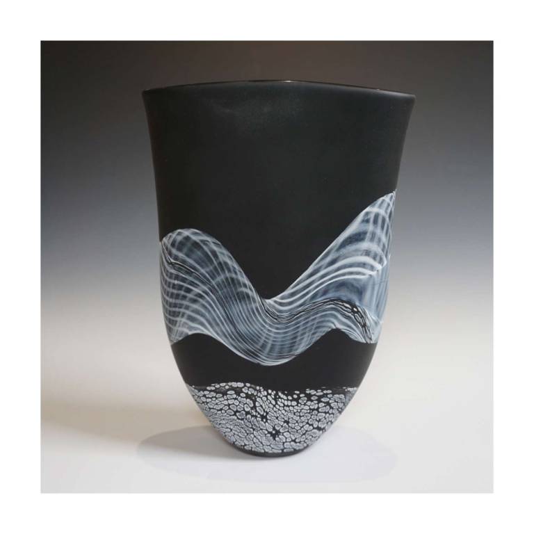 Small Flat Vase Monochrome