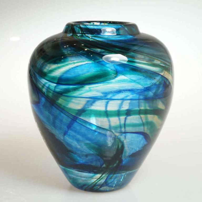 Short Aqua Flume Vase