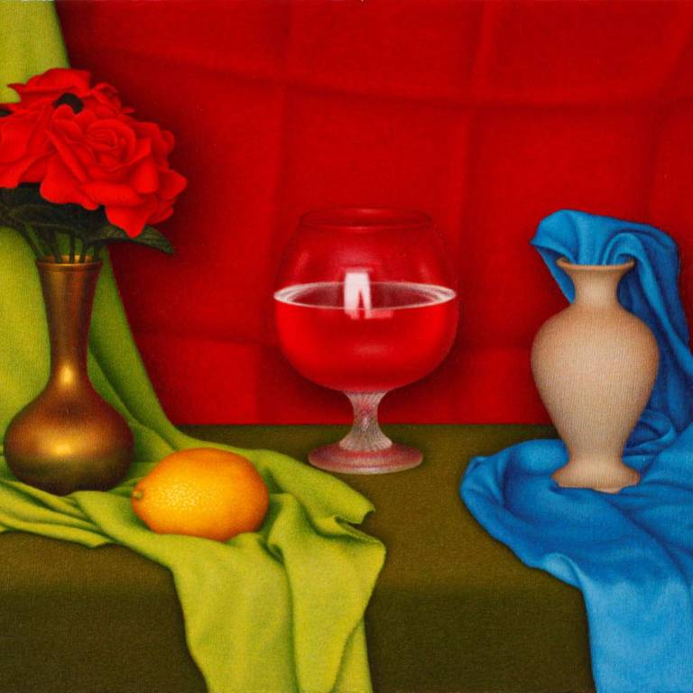 Still Life with Lemon and Roses