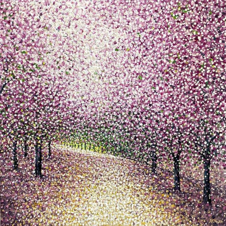 Sunlit Blossom Path