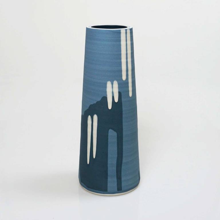 Waterfall Stem Vase Blue