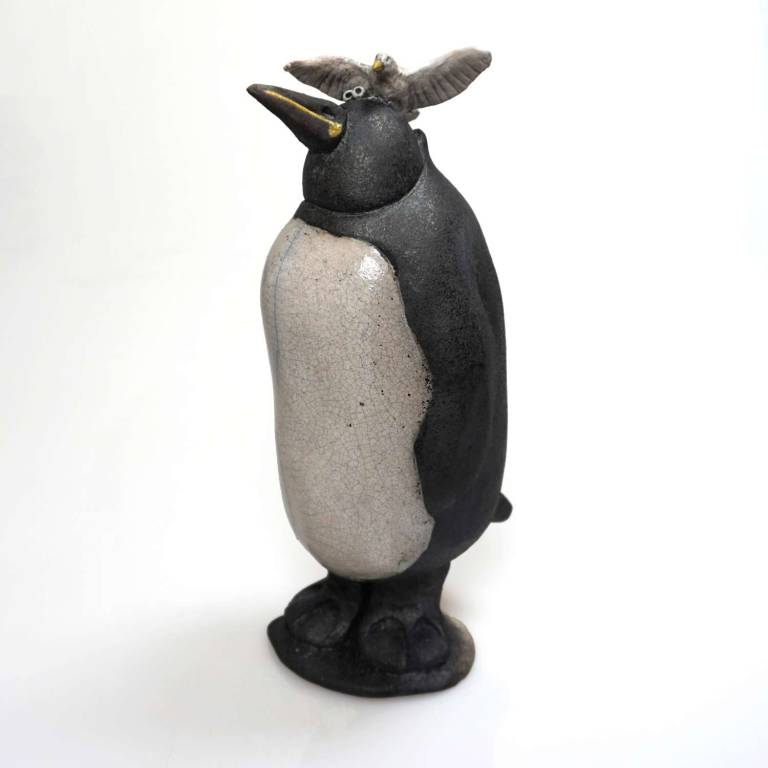 Penguin with Bird on Head