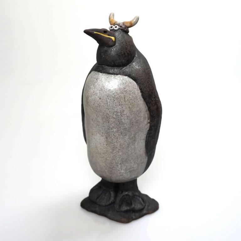 Penguin with Viking Helmet