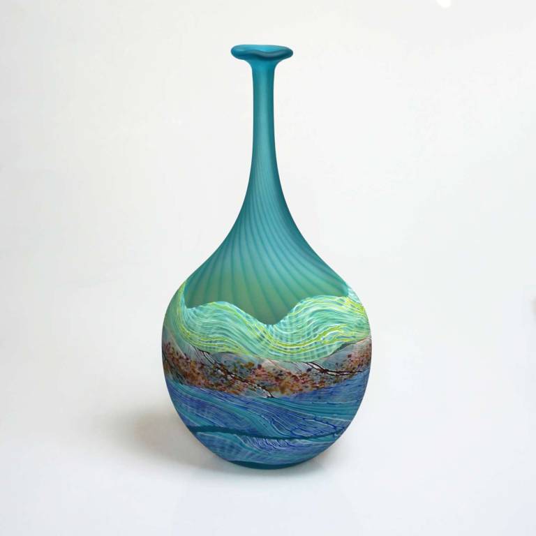 Waves Medium Flattened Flask