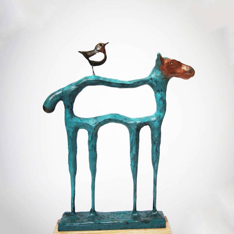 Little Blue Horse with Little Blue Bird