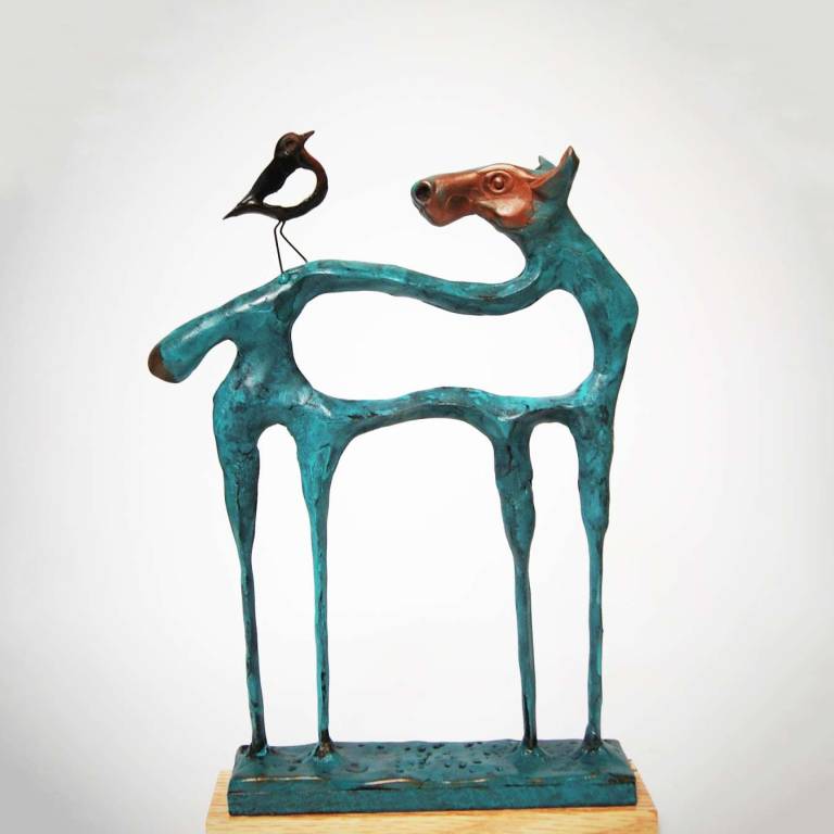 Little Blue Horse with Little Blue Bird
