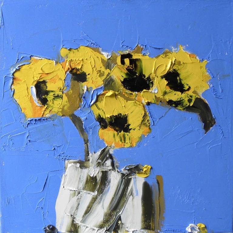 Sunflowers against Provence Blue