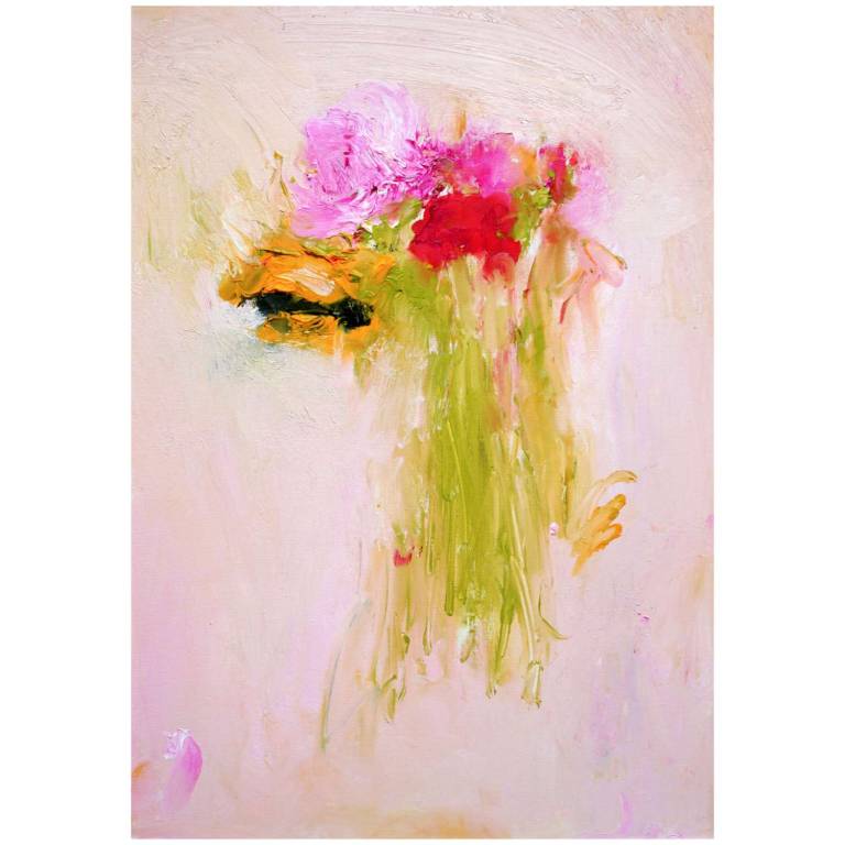 Garden Superstar Rose, Peony and Sunflower in Warm Pink