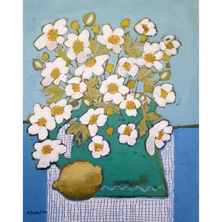 Japanese Anemones and a Lemon