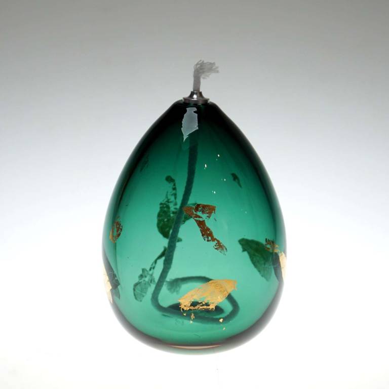 Oil Lamp with Gold Leaf