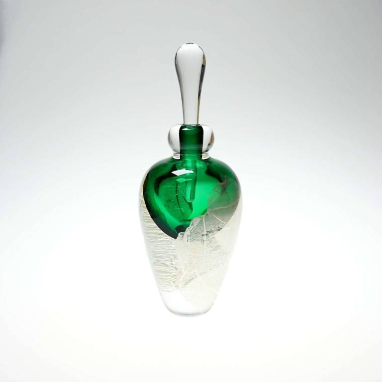 Large Silver Leaf Scent Bottle