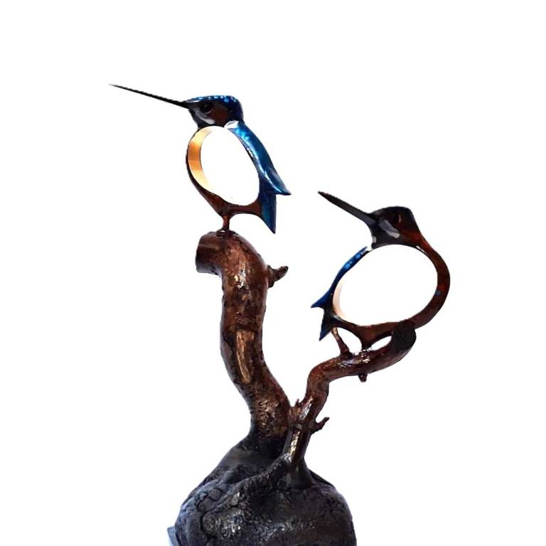 Illuminated Kingfisher Pair