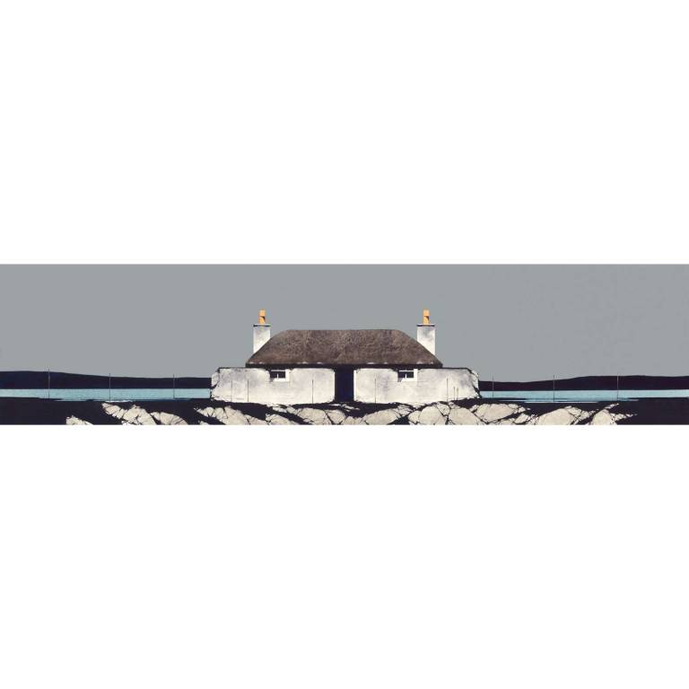 Old Cottage Balevullin Tiree (7x30 inches, Framed 15x38 inches)
