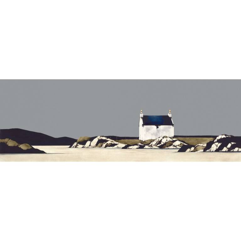 South Uist Croft House (13x38 inches, Framed 21x46 inches)