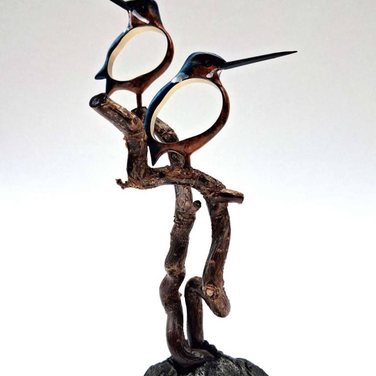 Illuminated Kingfisher Pair
