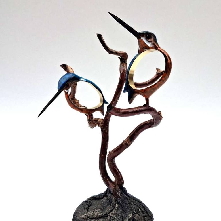 Illuminated Kingfisher Pair