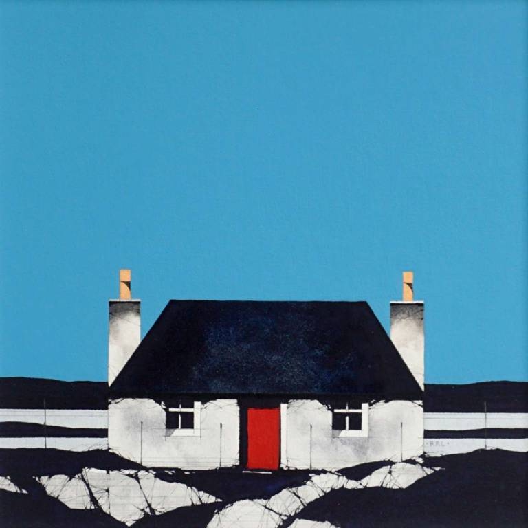 Red Door, White House (10x10 inches, Framed 18x18 inches)