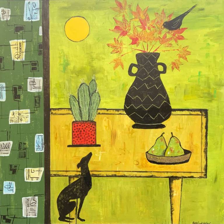 Still Life with Pears, Bird and Hound