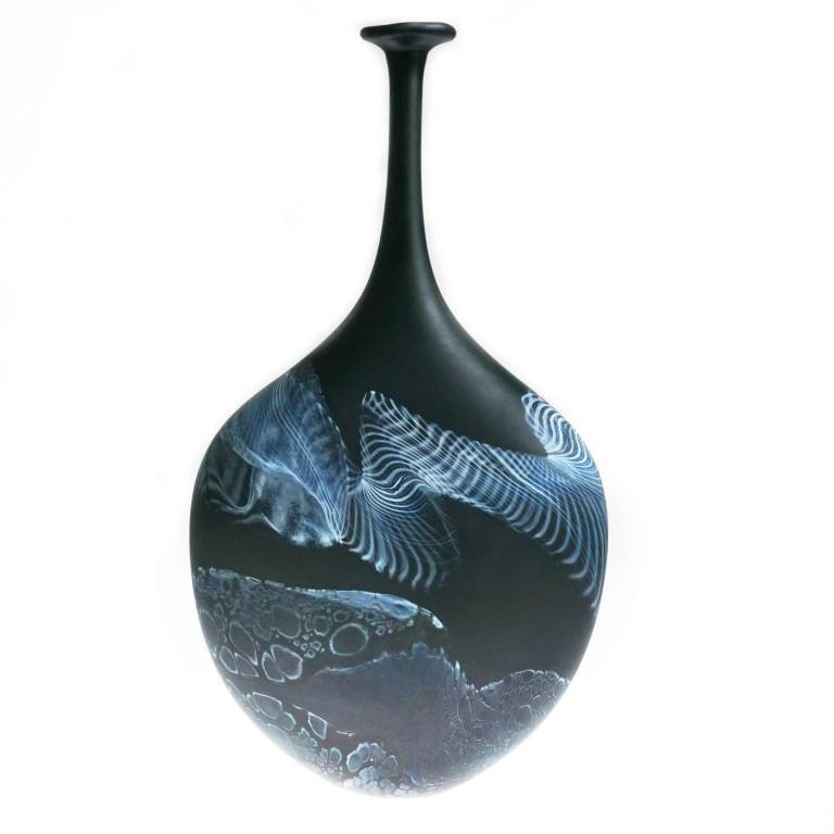 Medium Flattened Flask (Monochrome)