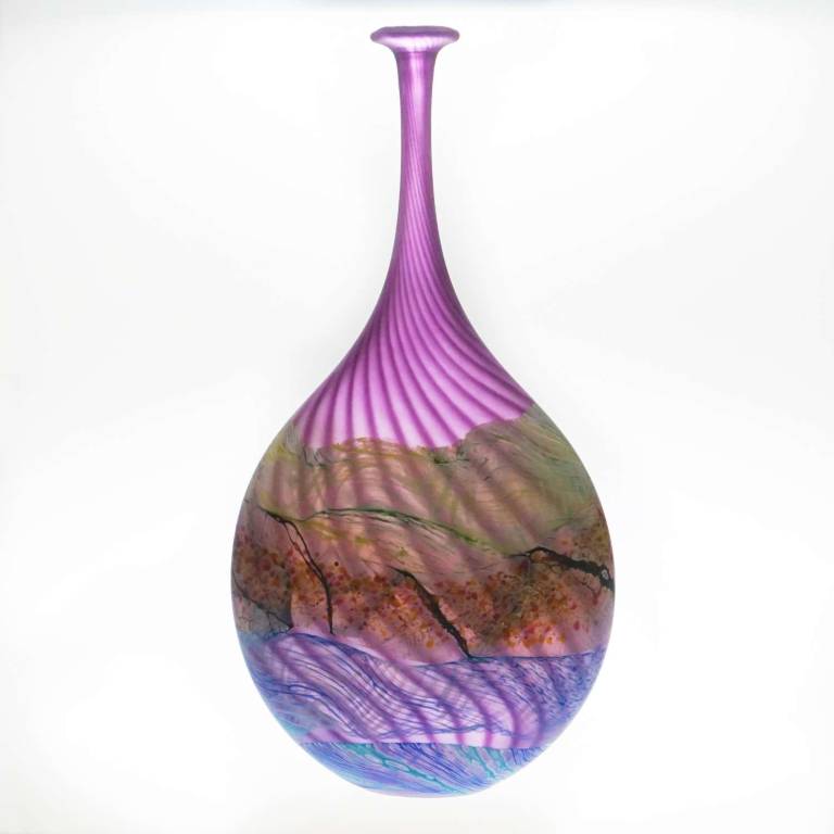 Medium Flattened Flask (Seashore - Amethyst)