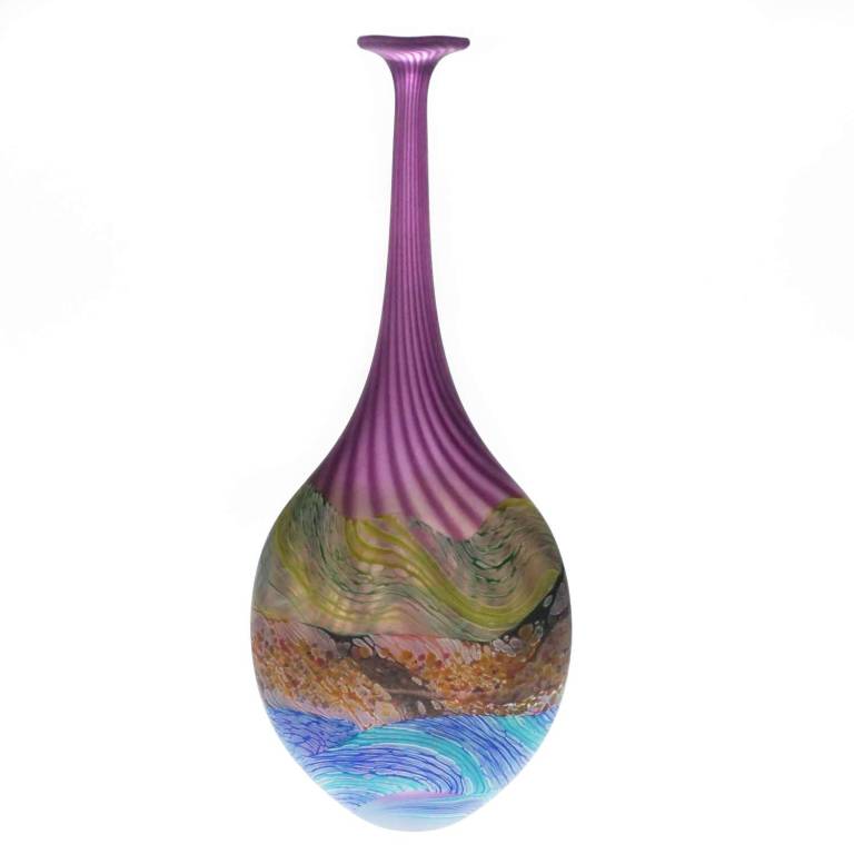 Small Flattened Flask (Seashore - Amethyst)